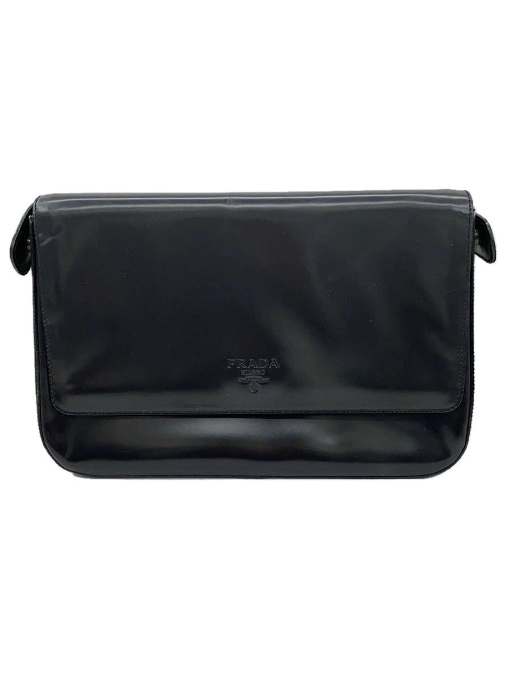 Prada Shoulder Bag Enamel Black